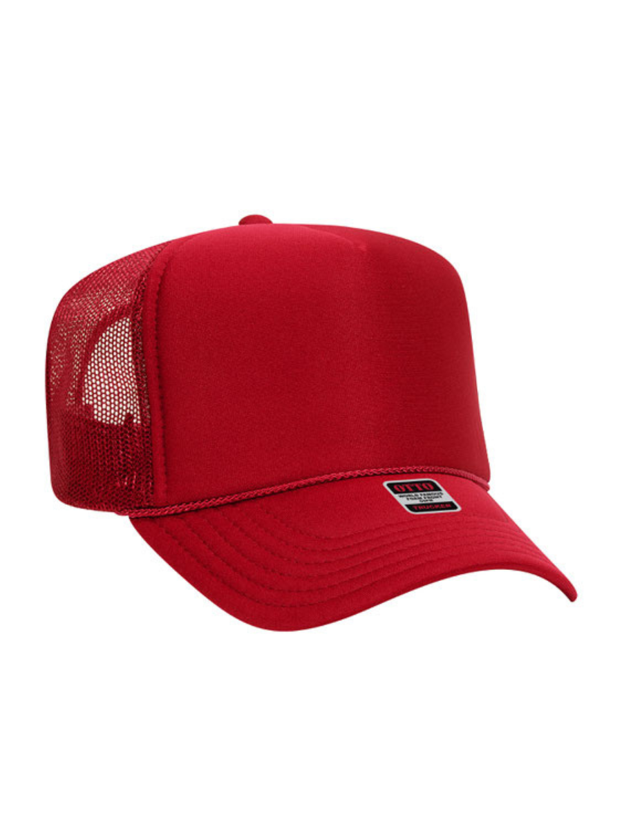 Foam Trucker Hat- Red-OTTO-Trendsetter Online Boutique