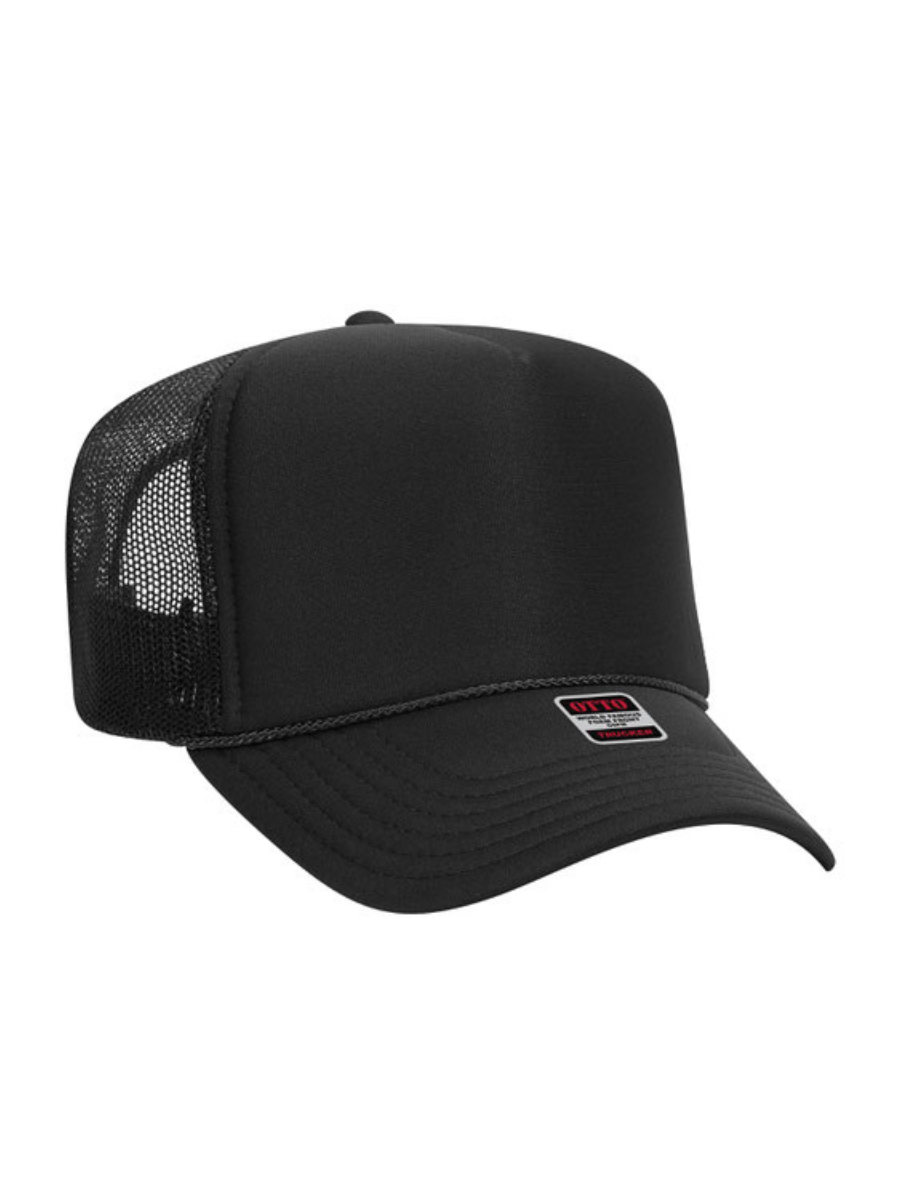 Foam Trucker Hat- Black-OTTO-Trendsetter Online Boutique