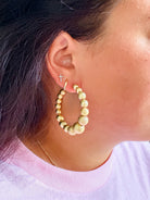 Fort Myers Beaded Hoop Earrings in Worn Gold-Golden Stella-Trendsetter Online Boutique
