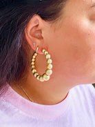 Fort Myers Beaded Hoop Earrings in Worn Gold-Golden Stella-Trendsetter Online Boutique