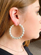 Fort Myers Beaded Hoop Earrings in Worn Silver-Golden Stella-Trendsetter Online Boutique