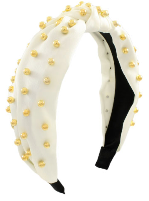 Gold Pearl Beaded Headband-Golden Stella-Trendsetter Online Boutique