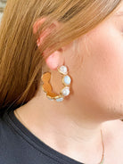 Marten Pearl and Stone Earrings in White Opal-Caroline Hill-Trendsetter Online Boutique
