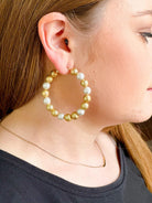 Orlando Beaded Hoop Earrings- Two Tone-Golden Stella-Trendsetter Online Boutique