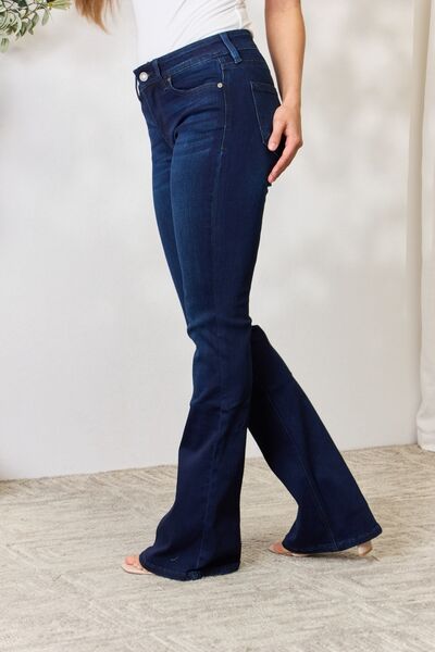 Kancan Full Size Mid Rise Flare Jeans-Trendsi-Trendsetter Online Boutique