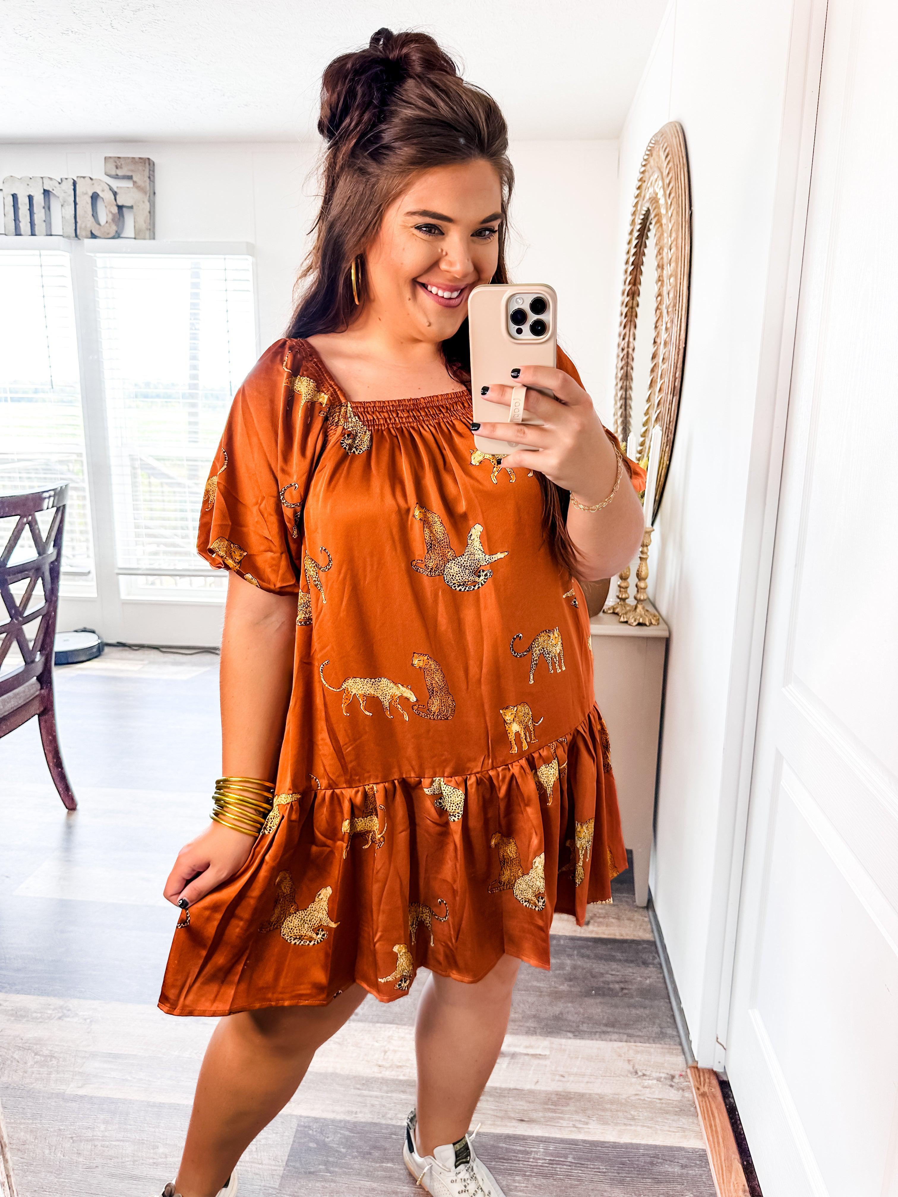 Feeling Fiesty Mini Dress- Rust-Entro-Trendsetter Online Boutique