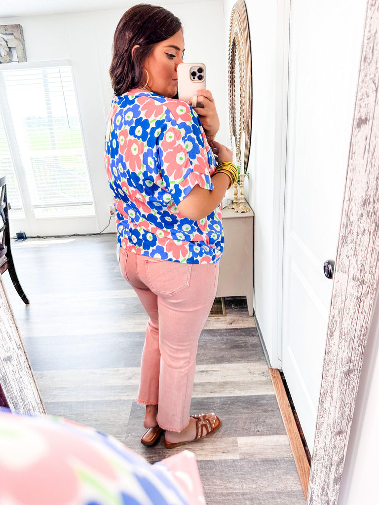 Exploring Options Blouse in Blue-Shirts & Tops-Trendsetter Online Boutique, Women's Online Fashion Boutique Located in Edison, Georgia