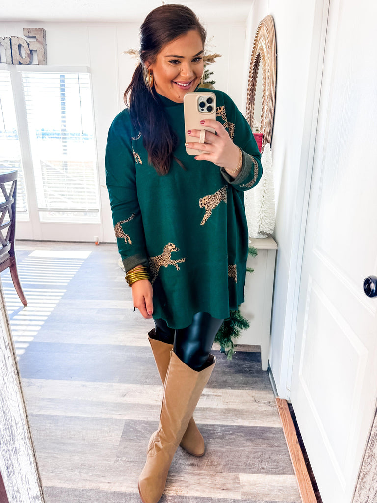 Easy to Style Mock Neck Sweater- Hunter Green-Trendsetter Online Boutique, Women's Online Fashion Boutique Located in Edison, Georgia