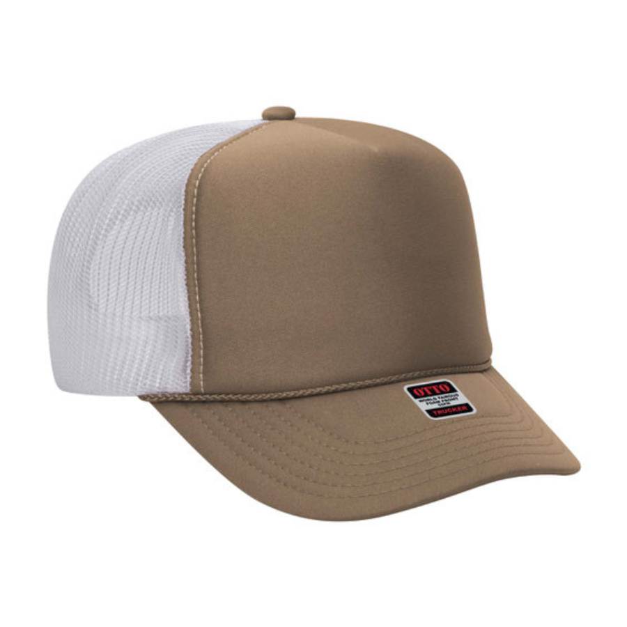 Foam Trucker Hat- Tan/White-Trendsetter Online Boutique-Trendsetter Online Boutique