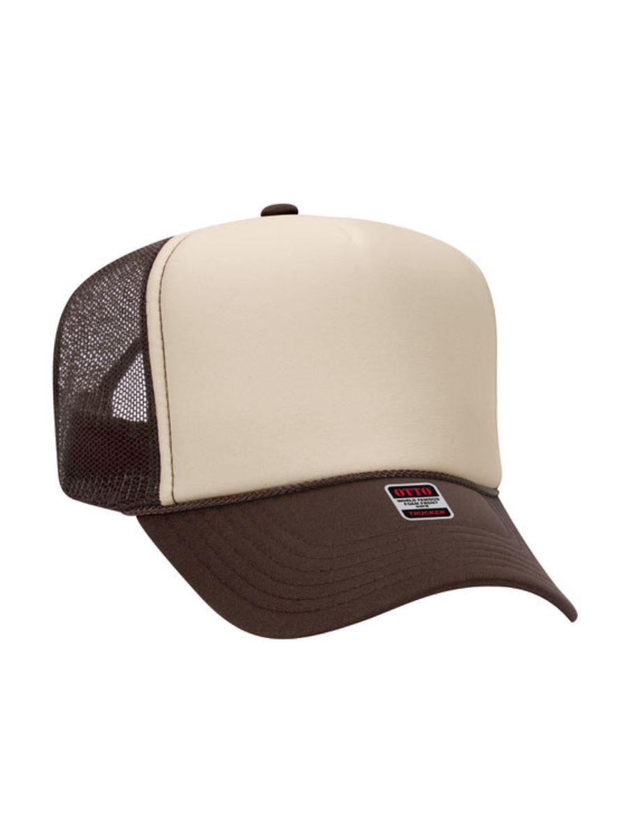 Foam Trucker Hat- Brown/Light Tan-OTTO-Trendsetter Online Boutique