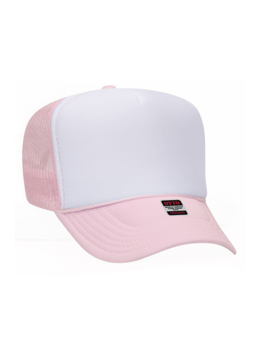 Foam Trucker Hat- Light Pink/White-OTTO-Trendsetter Online Boutique