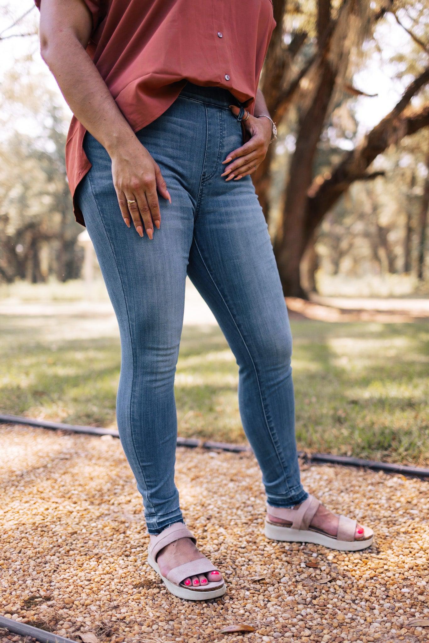 Judy Blue In The Dark High-Rise Pull On Skinny Denim-Judy Blue-Trendsetter Online Boutique