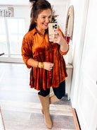 Modern Muse Tunic Dress- Rust-Umgee-Trendsetter Online Boutique