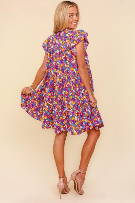 PREORDER: Blooms on Broad Mini Dress in Fuchsia-Haptics-Trendsetter Online Boutique