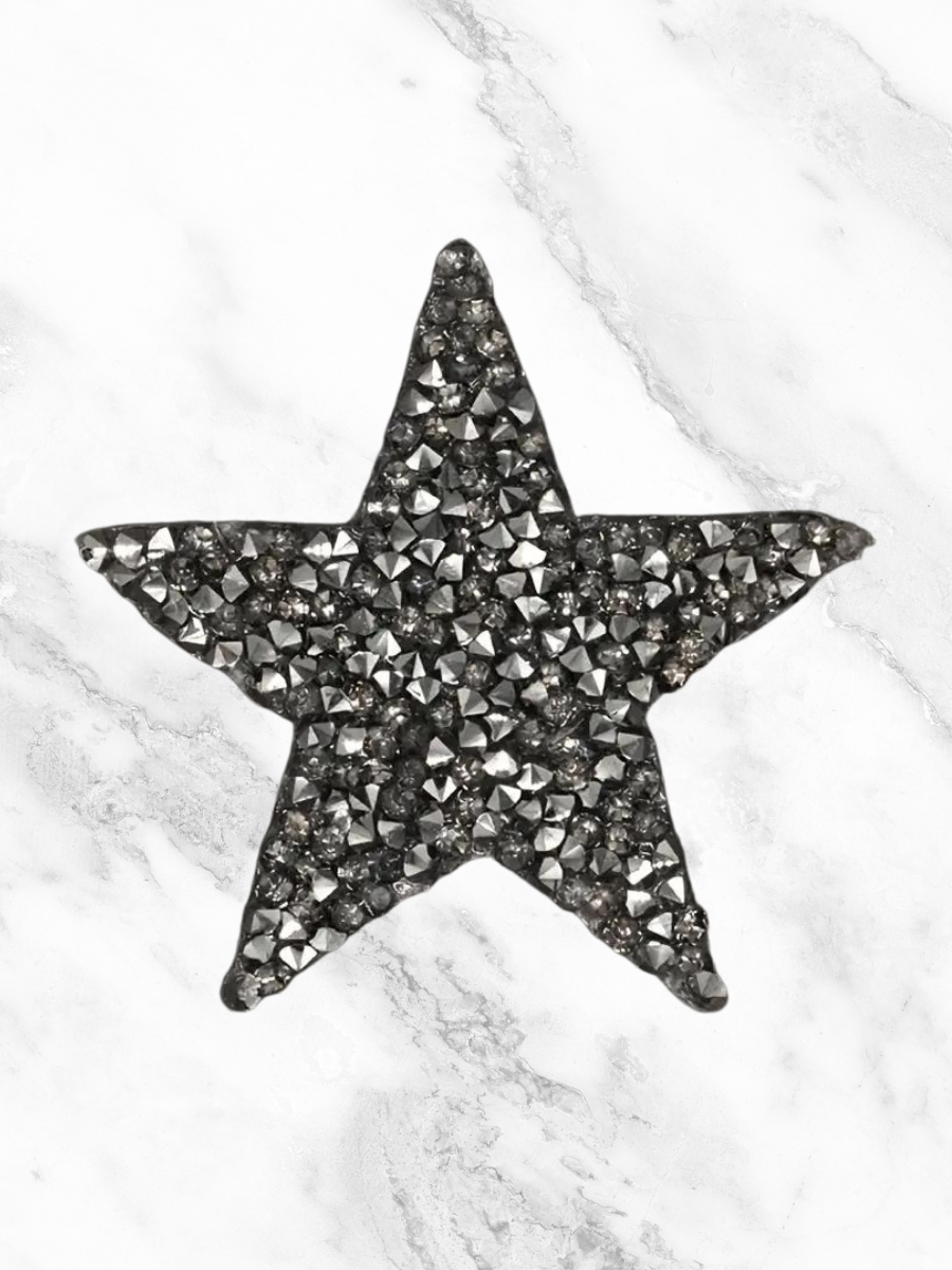 Dark Silver Star Custom Hat Patch-SHEIN-Trendsetter Online Boutique