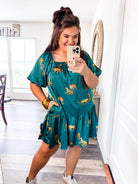 Feeling Fiesty Mini Dress- Hunter Green-Entro-Trendsetter Online Boutique