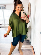 The Brittany Blouse in Olive-GLAM-Trendsetter Online Boutique