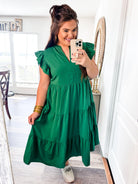 Cozy Feeling Midi Dress- Emerald-Entro-Trendsetter Online Boutique