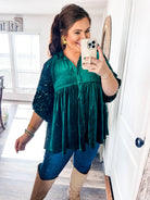 Best Dressed Tunic Top- Emerald Green-Umgee-Trendsetter Online Boutique