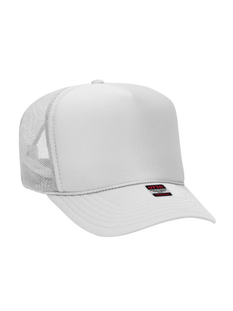 Foam Trucker Hat- White-OTTO-Trendsetter Online Boutique