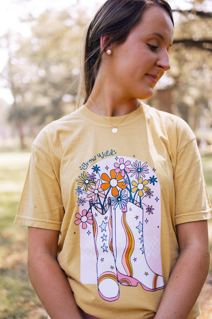 Grow Wild Groovy Tee-Trendsetter Online Boutique, Women's Online Fashion Boutique Located in Edison, Georgia