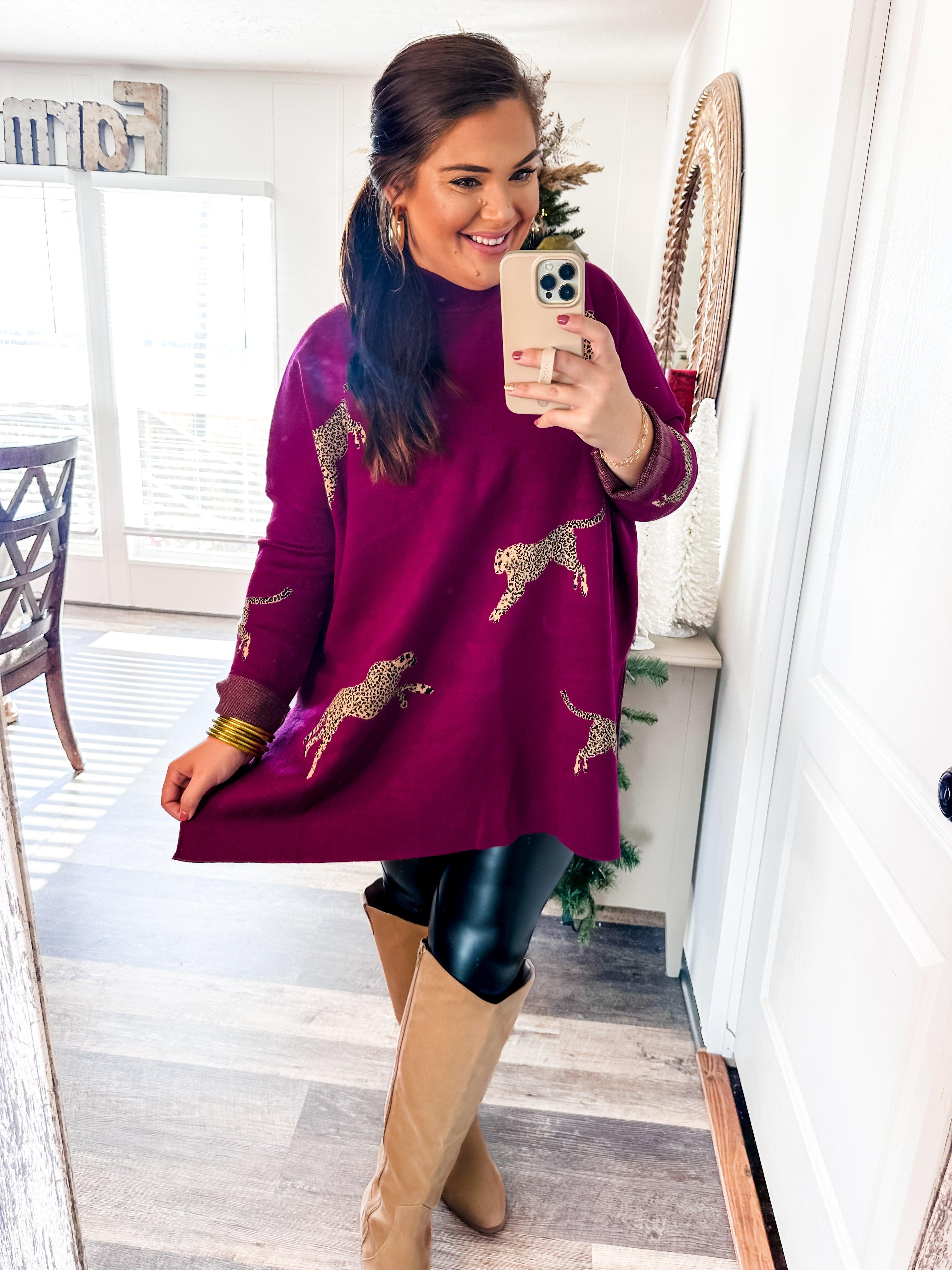 Easy to Style Mock Neck Sweater- Plum-Entro-Trendsetter Online Boutique