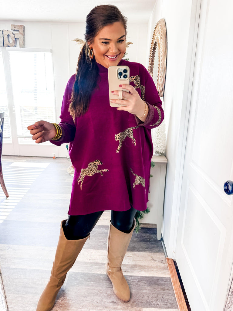Easy to Style Mock Neck Sweater- Plum-Trendsetter Online Boutique, Women's Online Fashion Boutique Located in Edison, Georgia