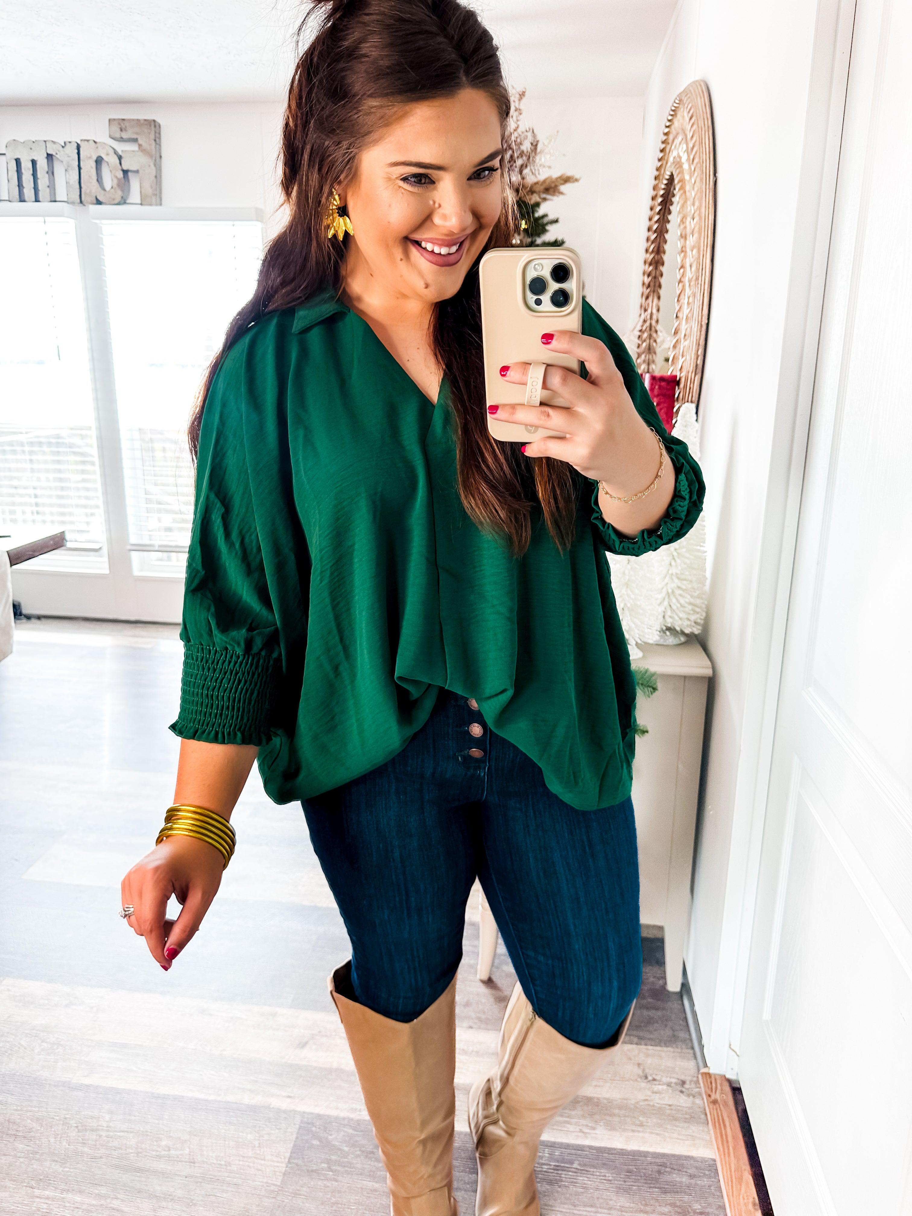 Give Cheers Blouse in Green-Umgee-Trendsetter Online Boutique