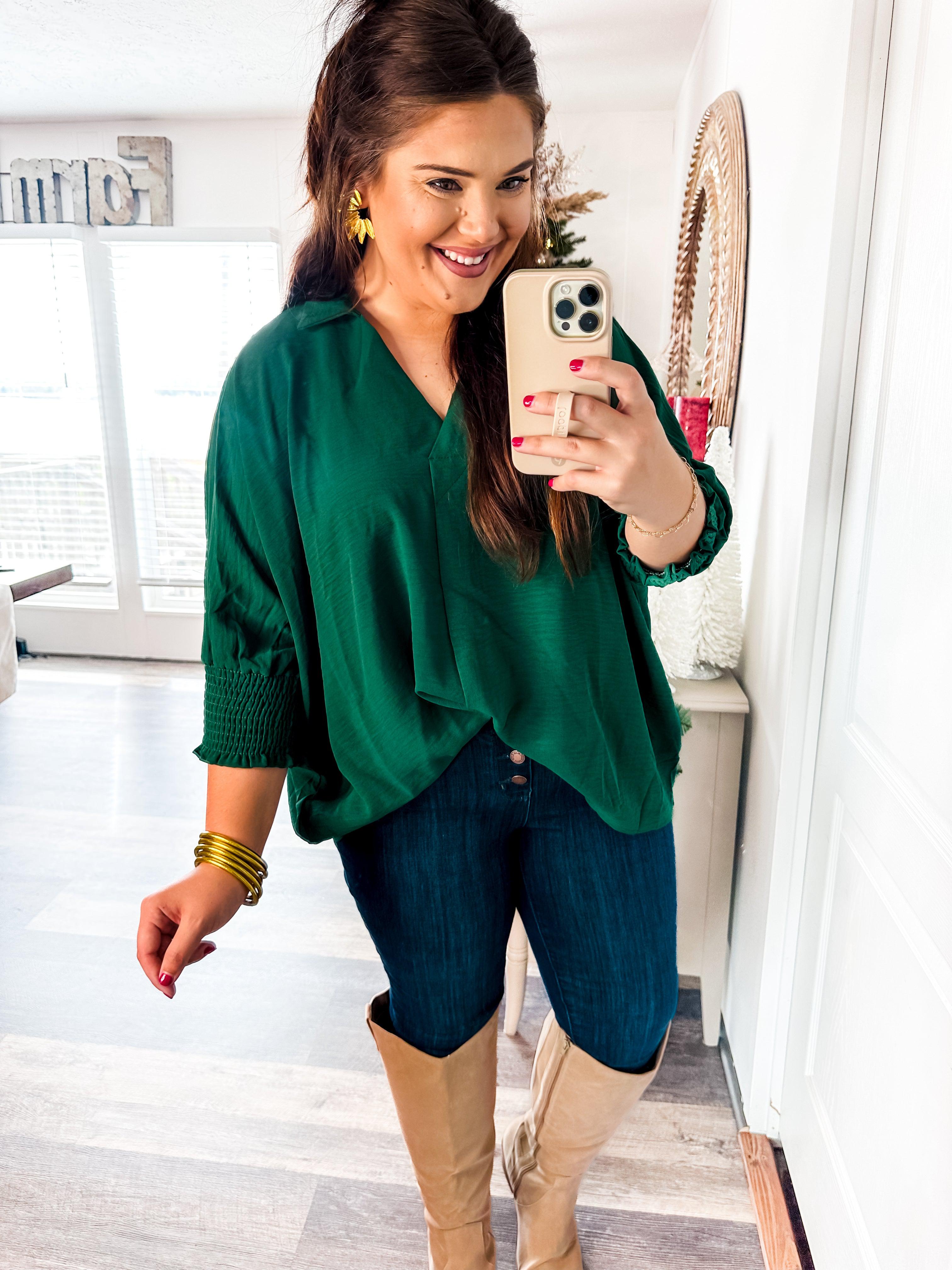 Give Cheers Blouse in Green-Umgee-Trendsetter Online Boutique