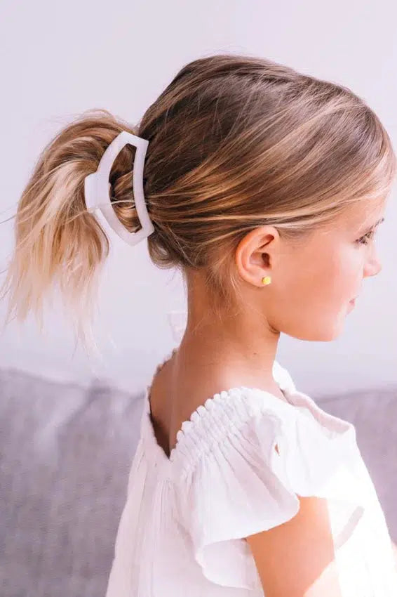 Open Coconut White Medium Hair Clip-Hair Ties-Trendsetter Online Boutique, Women's Online Fashion Boutique Located in Edison, Georgia