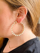 Daisy Pearl Hoops-Golden Stella-Trendsetter Online Boutique