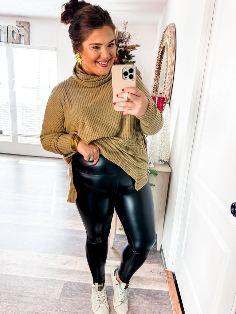 Glossy Faux Leather Leggings-Leggings-Trendsetter Online Boutique, Women's Online Fashion Boutique Located in Edison, Georgia