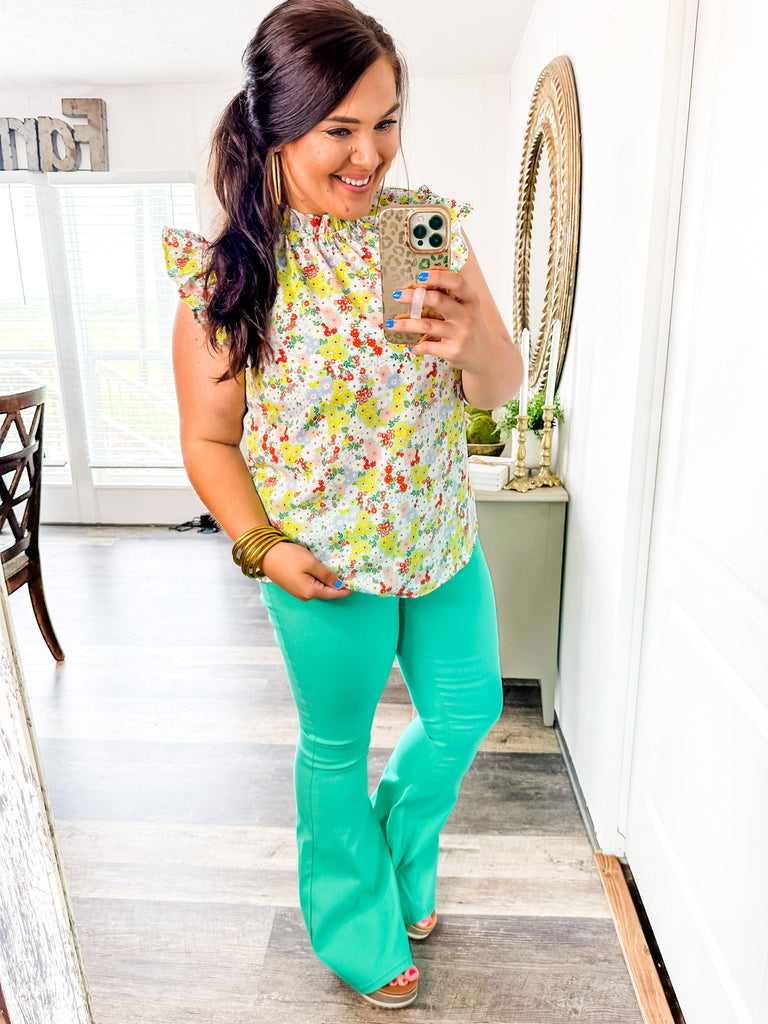 Mint to Be Flare Jeans-Jeans-Trendsetter Online Boutique, Women's Online Fashion Boutique Located in Edison, Georgia