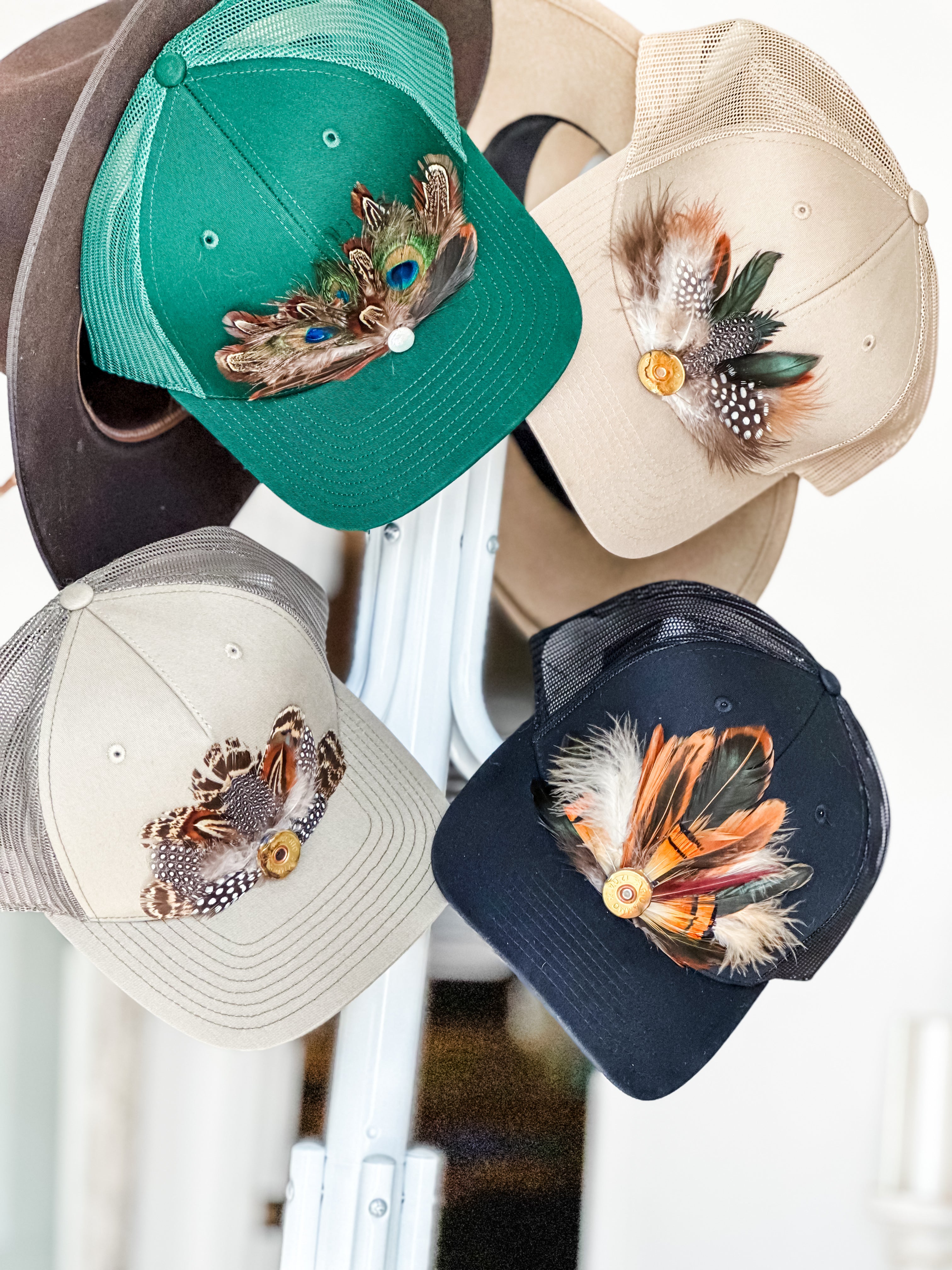 Feathered Trucker Hat-Trendsetter Online Boutique-Trendsetter Online Boutique
