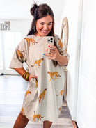 Look Back T-shirt Dress in Khaki-Easel-Trendsetter Online Boutique