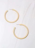 Arden Satin Hoop Earrings in Matte Gold-Caroline Hill-Trendsetter Online Boutique