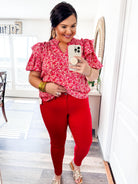 YMI Hyperstretch Skinny Jean- Red-YMI Wholesale-Trendsetter Online Boutique