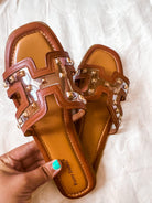 Chic Beach Studded Sandals-Pierre Dumas-Trendsetter Online Boutique