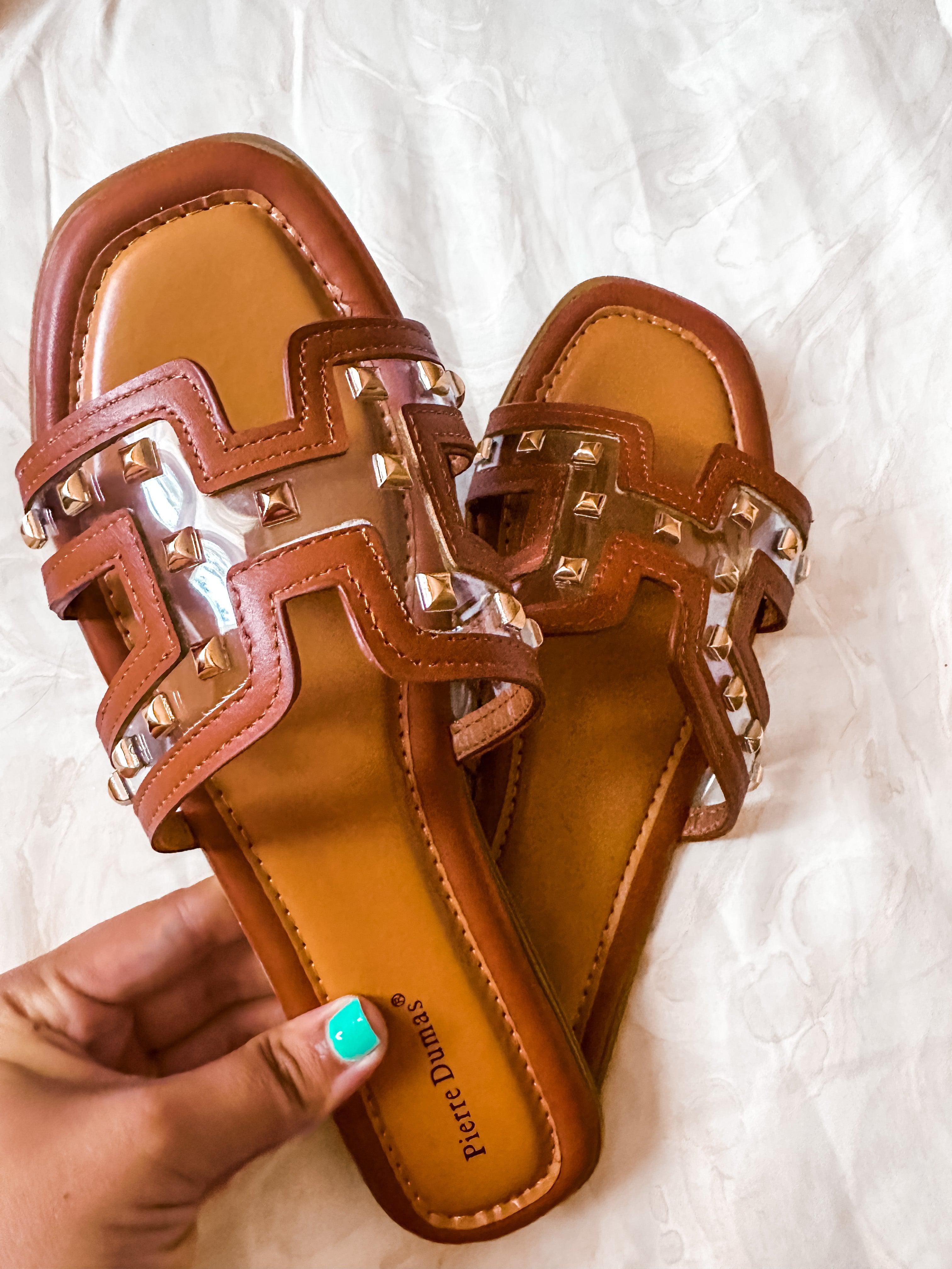 Chic Beach Studded Sandals-Pierre Dumas-Trendsetter Online Boutique