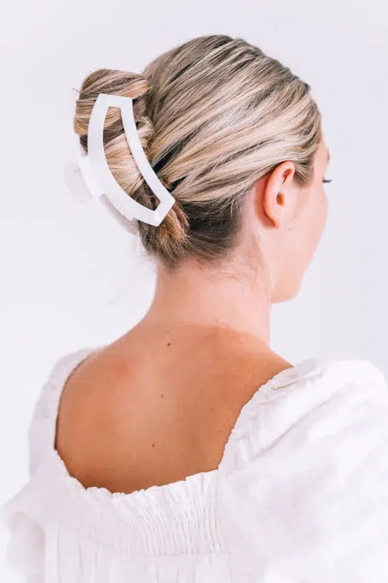Open Coconut White Large Hair Clip-Teleties-Trendsetter Online Boutique