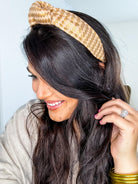Vegan Leather Textured Top Knot Headband-MEDY Jewelry-Trendsetter Online Boutique