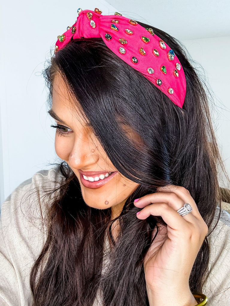 Multi Beaded Pink Headband-Headband-Trendsetter Online Boutique, Women's Online Fashion Boutique Located in Edison, Georgia