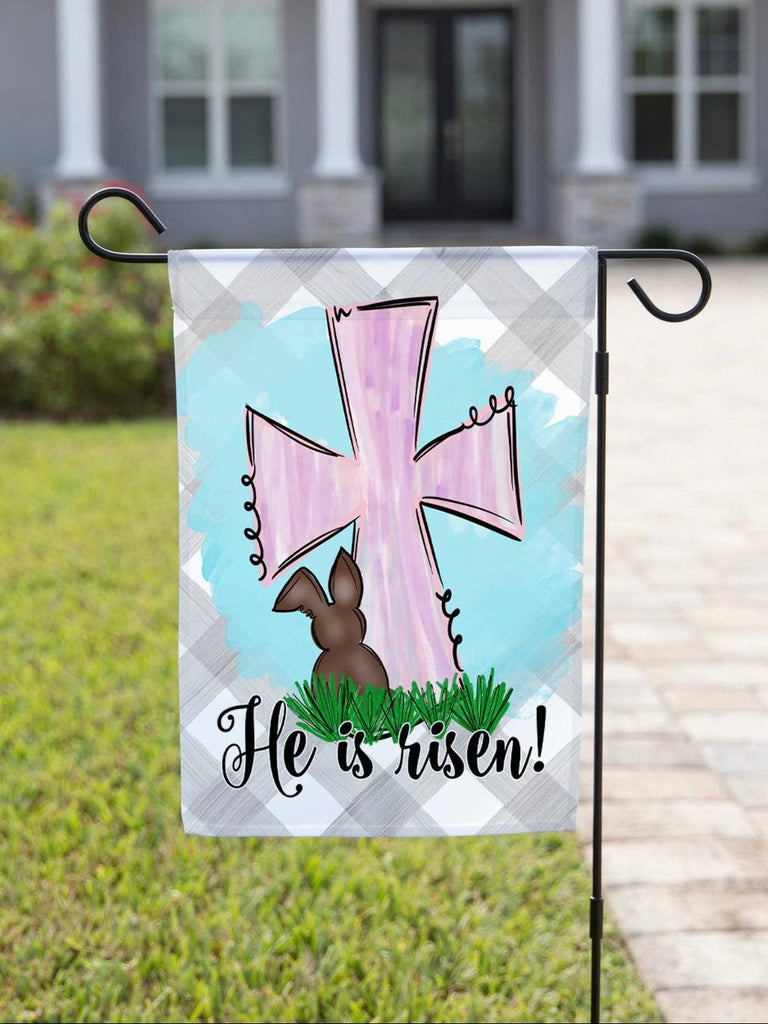 Spring Garden Flag- He Is Risen Cross-Gifts-Trendsetter Online Boutique, Women's Online Fashion Boutique Located in Edison, Georgia