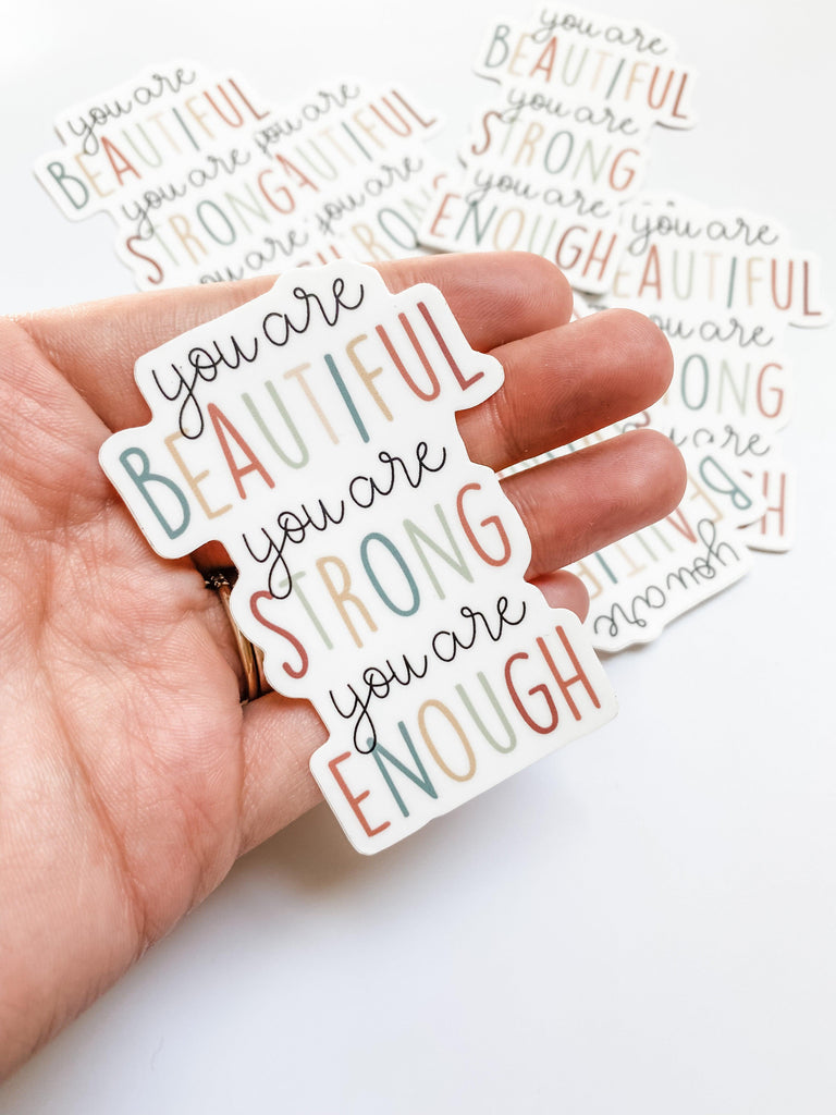 Beautiful, Strong, Enough-Stickers-Trendsetter Online Boutique, Women's Online Fashion Boutique Located in Edison, Georgia