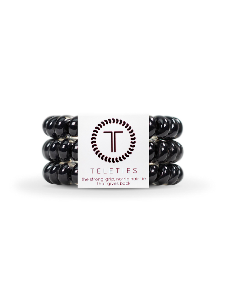 Jet Black Small Teleties Set-Hair Ties-Trendsetter Online Boutique, Women's Online Fashion Boutique Located in Edison, Georgia