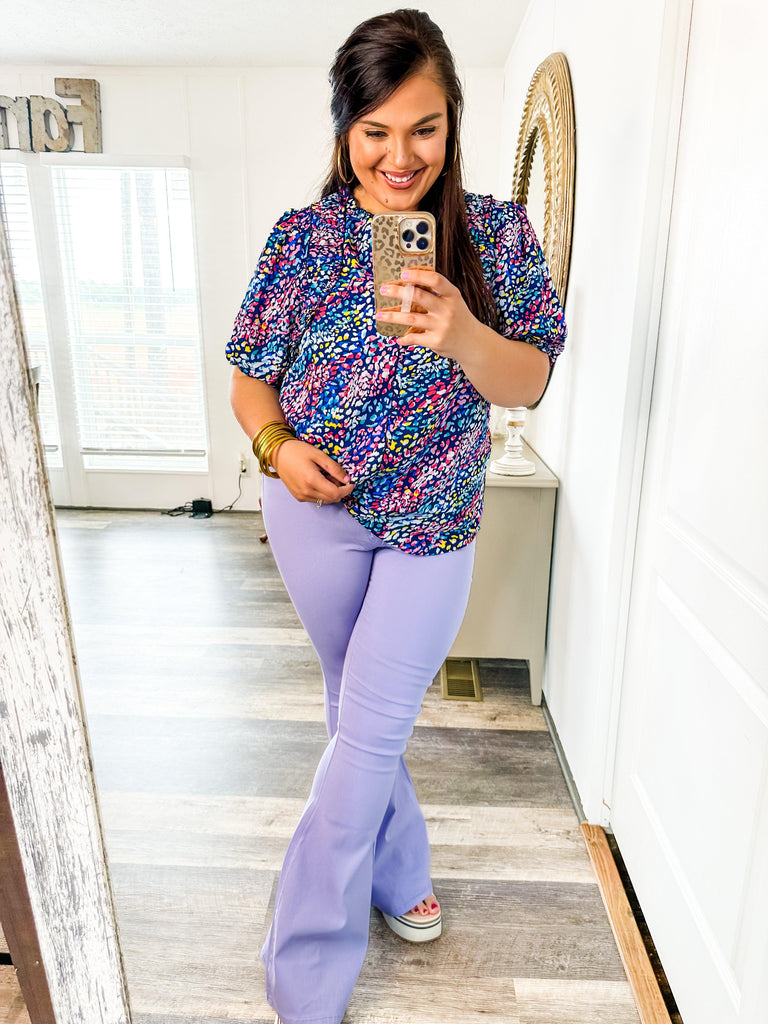 Lovely in Lavender Flare Jeans-Jeans-Trendsetter Online Boutique, Women's Online Fashion Boutique Located in Edison, Georgia
